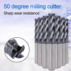 ZGT Milling Tools Carbide End Mill HRC50 4 Flute 1mm 3mm 4mm 5mm 6mm 8mm 10mm Cnc Cutter Metal Alloy Wood Milling Cutter Endmill