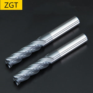 ZGT Metal Cutter CNC Endmills Tungsten Steel Milling Cutter HRC50 4 Flute 10mm 12mm 14mm 16mm 18mm 20mm Alloy Carbide End Mill
