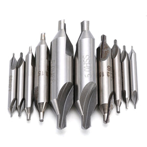 10Pcs High Speed Steel Center Drills Combined Countersink Bits  60 Degree For Drilling Tools 1/1.5/2/3.15/5mm