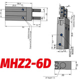 SMC Type MHZ2 Double Acting Air Pneumatic parallel Gripper MHZ2-10D MHZ2-16D 20D 25D 32D 40D  Aluminium Clamps Finger Cylinder