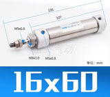 CDJ2B CDJ2B16 Type Mini Pneumatic Air Cylinder Double Acting Single Rod 16mm Bore 10~200mm Stroke