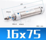 CDJ2B CDJ2B16 Type Mini Pneumatic Air Cylinder Double Acting Single Rod 16mm Bore 10~200mm Stroke