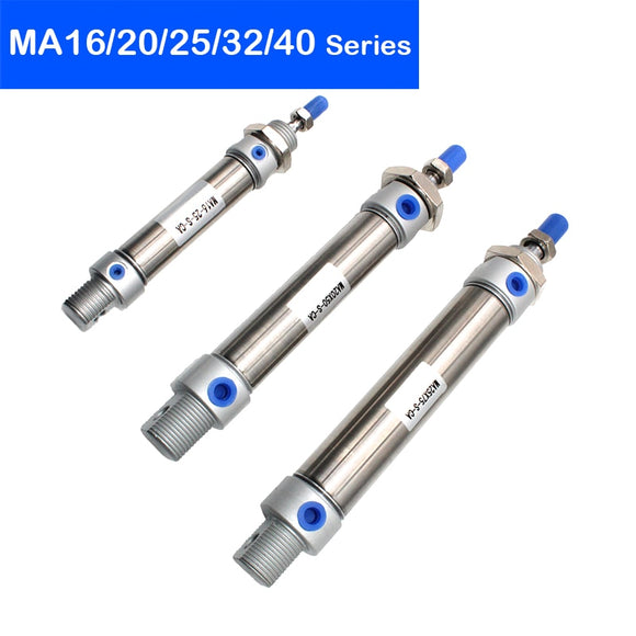 MA16/20/25/32/40 Series stainless steel Mini pneumatic cylinder 25/50/75/100/125/150/175/200/250/300 mm stroke Free shipping