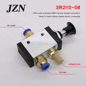 Free shipping ( 1 PCS ) Pull the valve mechanical valve pneumatic switch two three-way 5 pass 3R210-08 control cylinder valve