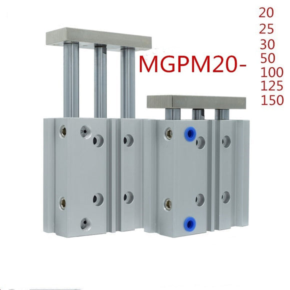 SMC Type MGPM20 Thin cylinder with rod MGPM 20-20/25/30/50/75/100/125/150 Three axis three bar  Pneumatic components MGPM