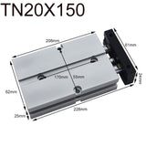 TN Type Pneumatic Cylinder 20mm Bore 10/15/20/25/30/35/40/45/50/60/70/75/80/90/100/125/150mm Stroke Double Rod Air Cylinder