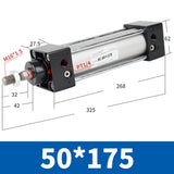Standard Air Cylinders 50/63mmBore Double Acting Pneumatic Cylinder SC 50/75/100/125/150/175/200/250/300mm Stroke Hot Sale
