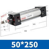 Standard Air Cylinders 50/63mmBore Double Acting Pneumatic Cylinder SC 50/75/100/125/150/175/200/250/300mm Stroke Hot Sale