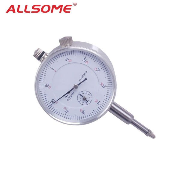 ALLSOME 10/0.01mm Micrometer Measurement Instrument Round Dial Indicator Gauge Vertical Contact Digital Mikrometer HT1605